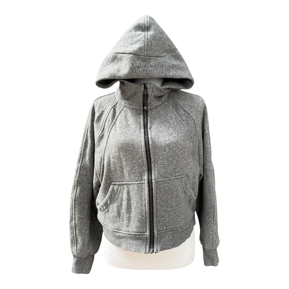 Lululemon Scuba Oversized Full Zip Hoodie Womens XS/S Grey Cropped Fleece Jacket